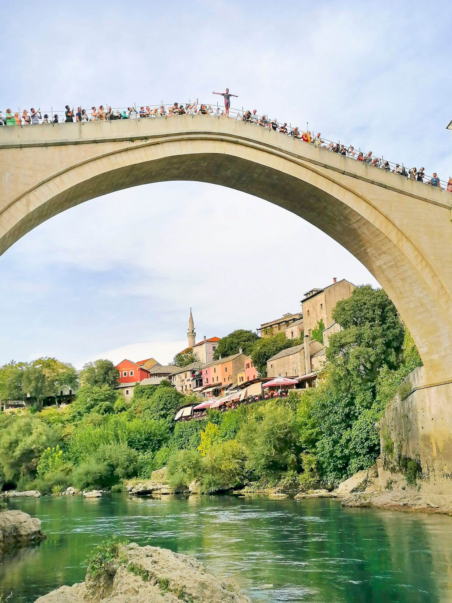 illustration of Mostar bridge, Bosna and Hercegovina, watercolor